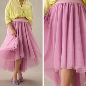 Anthropologie Hi-Low Tulle Flowy Skirt, Size SP